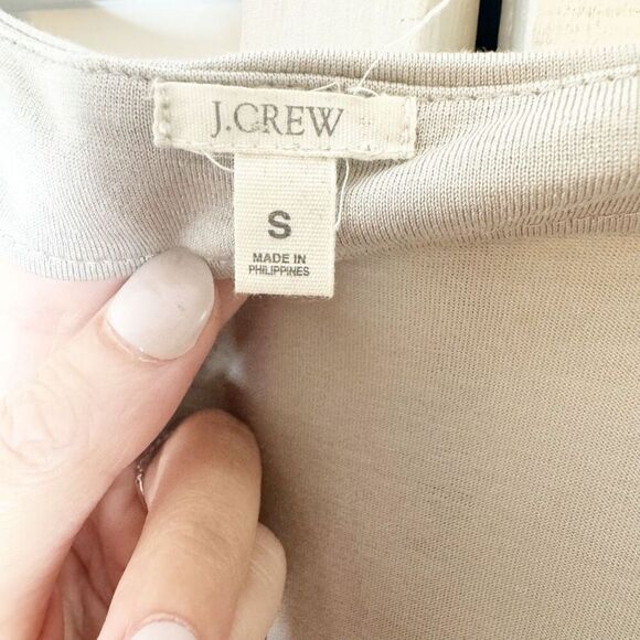 J. Crew Women’s Hideaway Gray Dress Silk Panel Short Sleeve Scoopneck Size Small - Picture 7 of 9